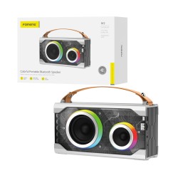 Coluna Bluetooth Portátil Foneng Colorful M2 Cinza